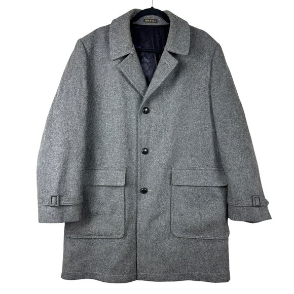 Vintage Casualcraft Coat Wool Blend Men’s 44R Gray Overcoat Winter